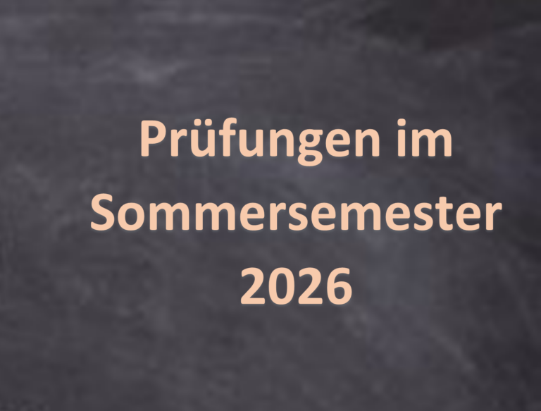 Prüfungen im Sommersemester 2026